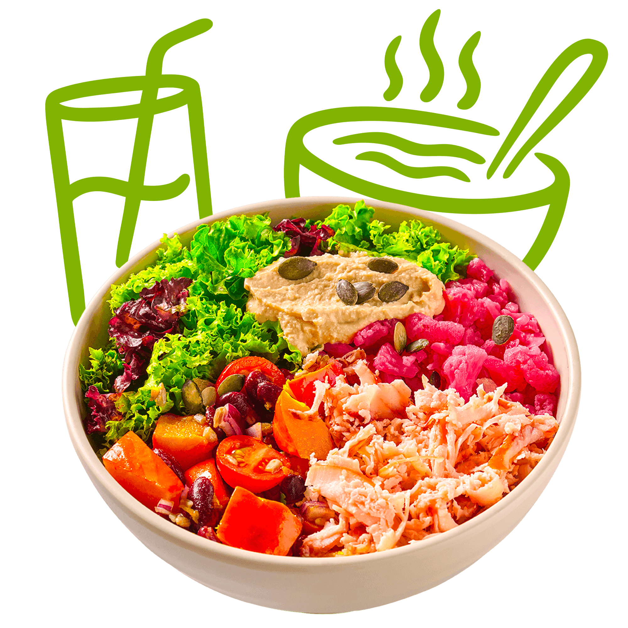 MENU Buddhan salad údené kura