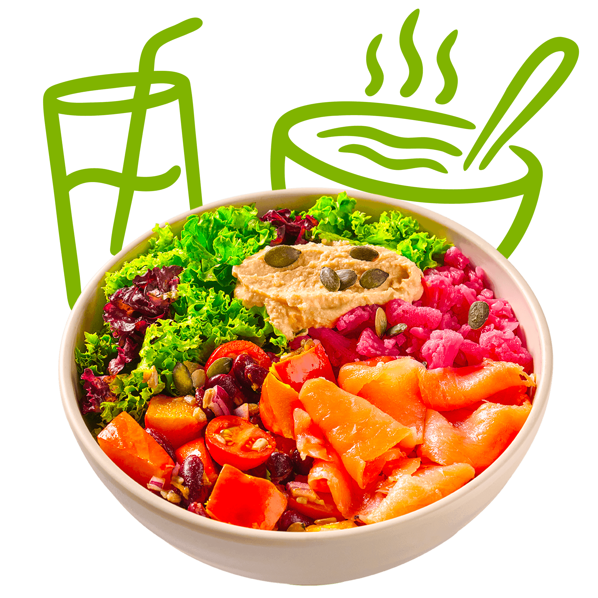 MENU Buddha salad losos