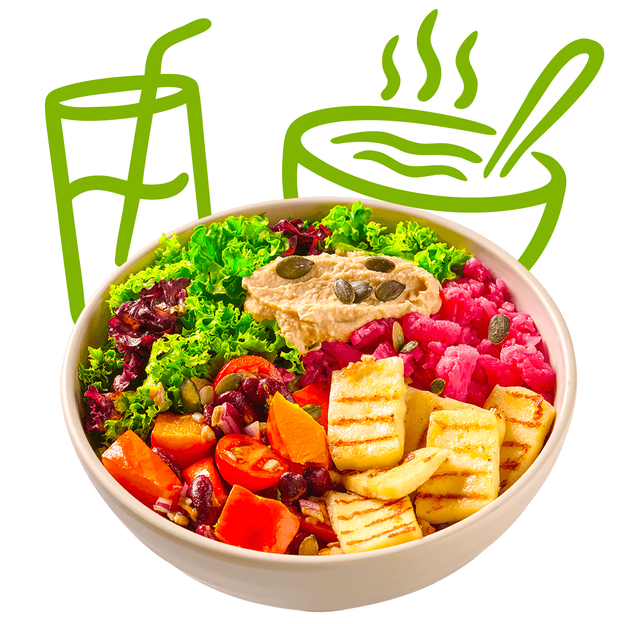 MENU Buddha salad grilovaný syr